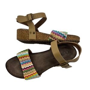 Boutique by Corkys Delano Womens‎ Tan Multi Color Woven Wedge Sandals Size 9